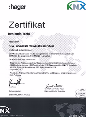 Zertifikat KNX Smart Home